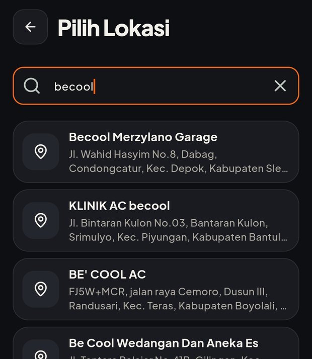 Pencarian lokasi tujuan